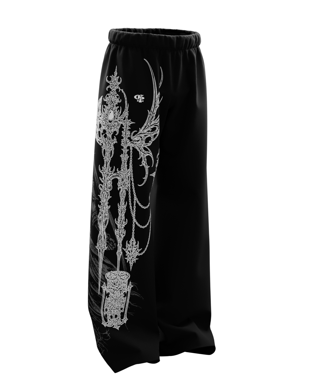 Bound Black Baggy Pants