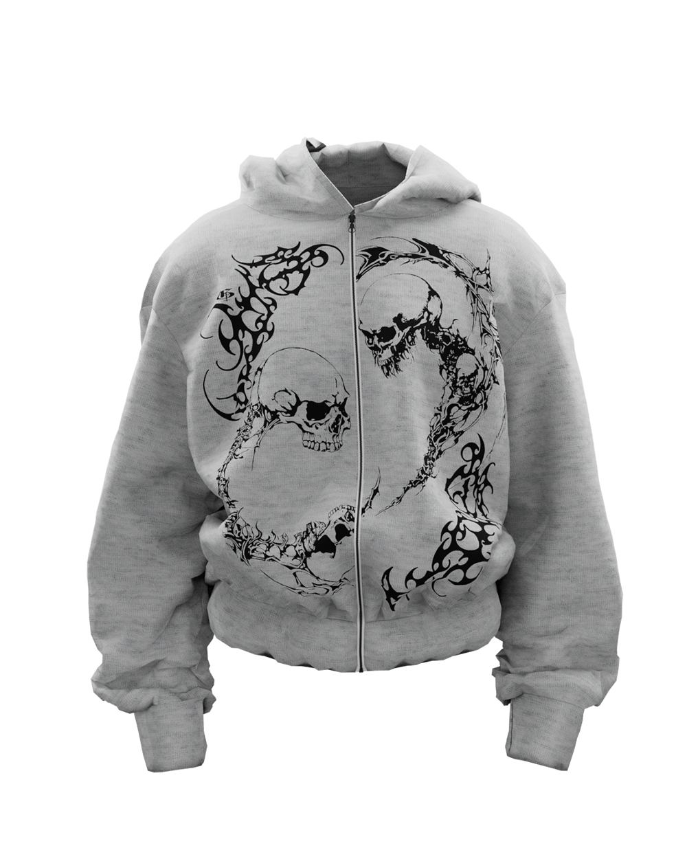 Biface Melange Unisex Zipper Hoodie