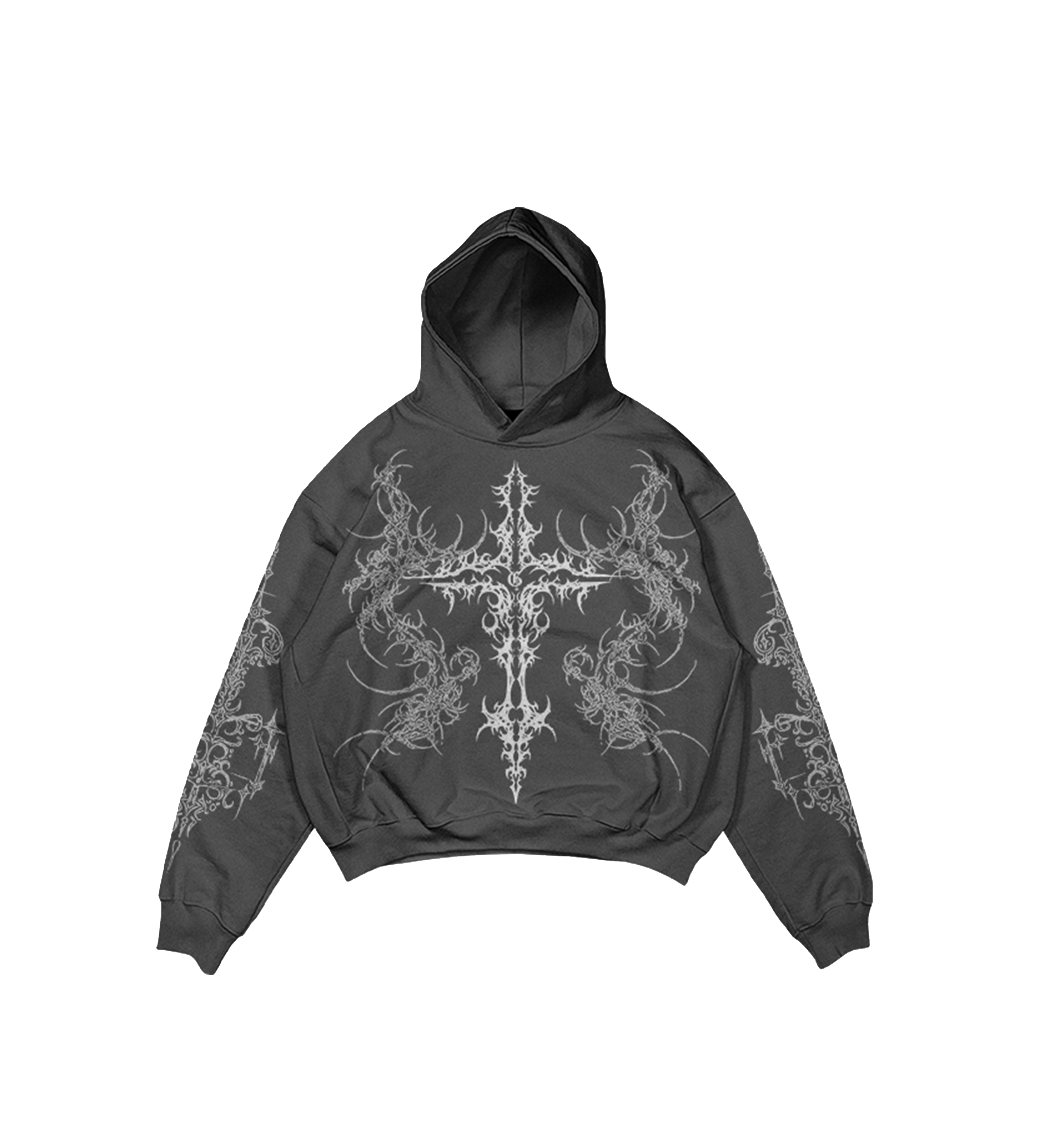 Unholy Dark Grey Boxy Oversized Hoodie