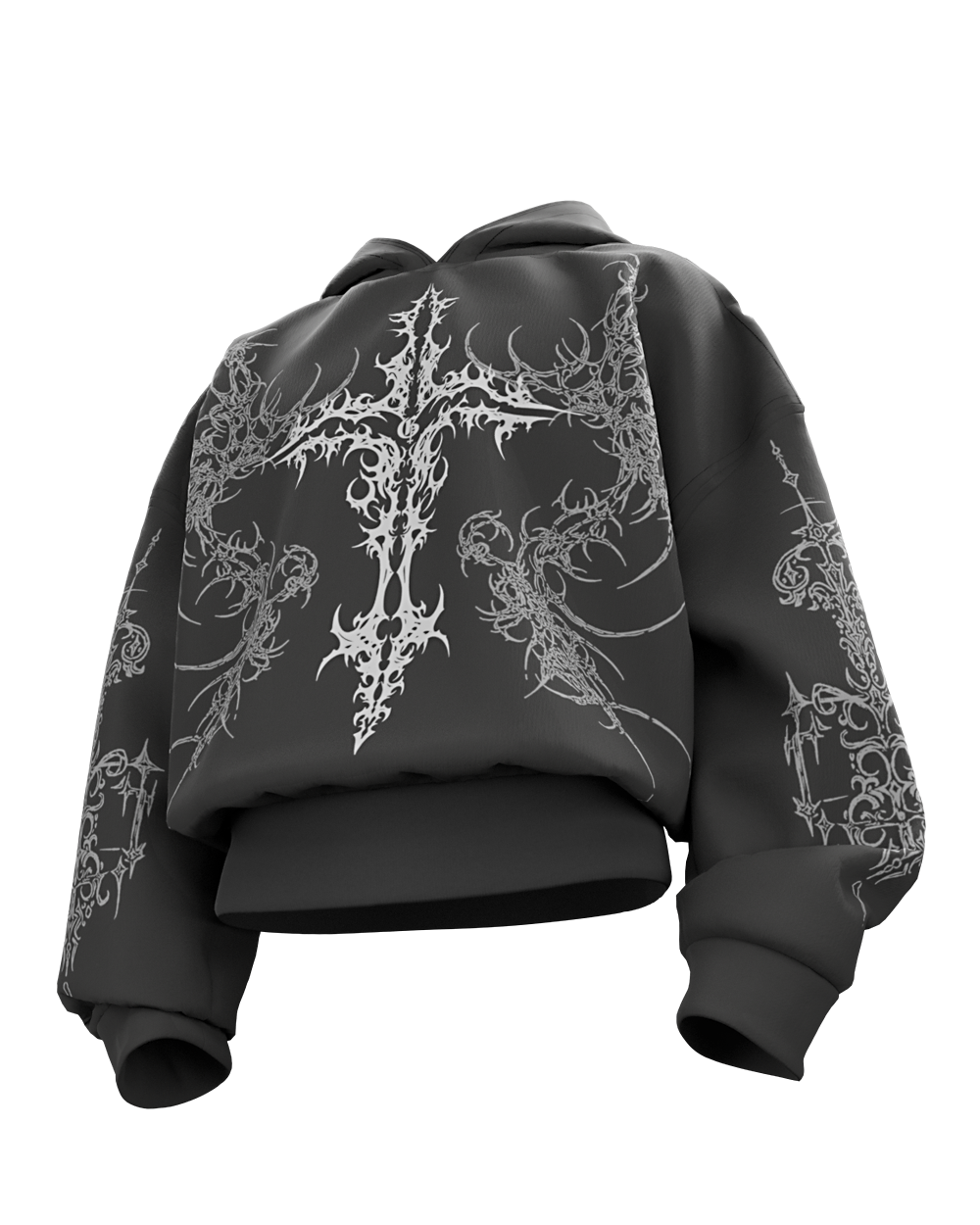 Unholy Dark Grey Boxy Oversized Hoodie