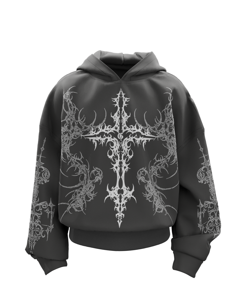 Unholy Dark Grey Boxy Oversized Hoodie