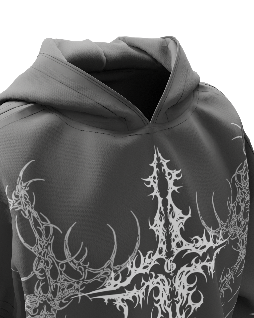 Unholy Dark Grey Boxy Oversized Hoodie