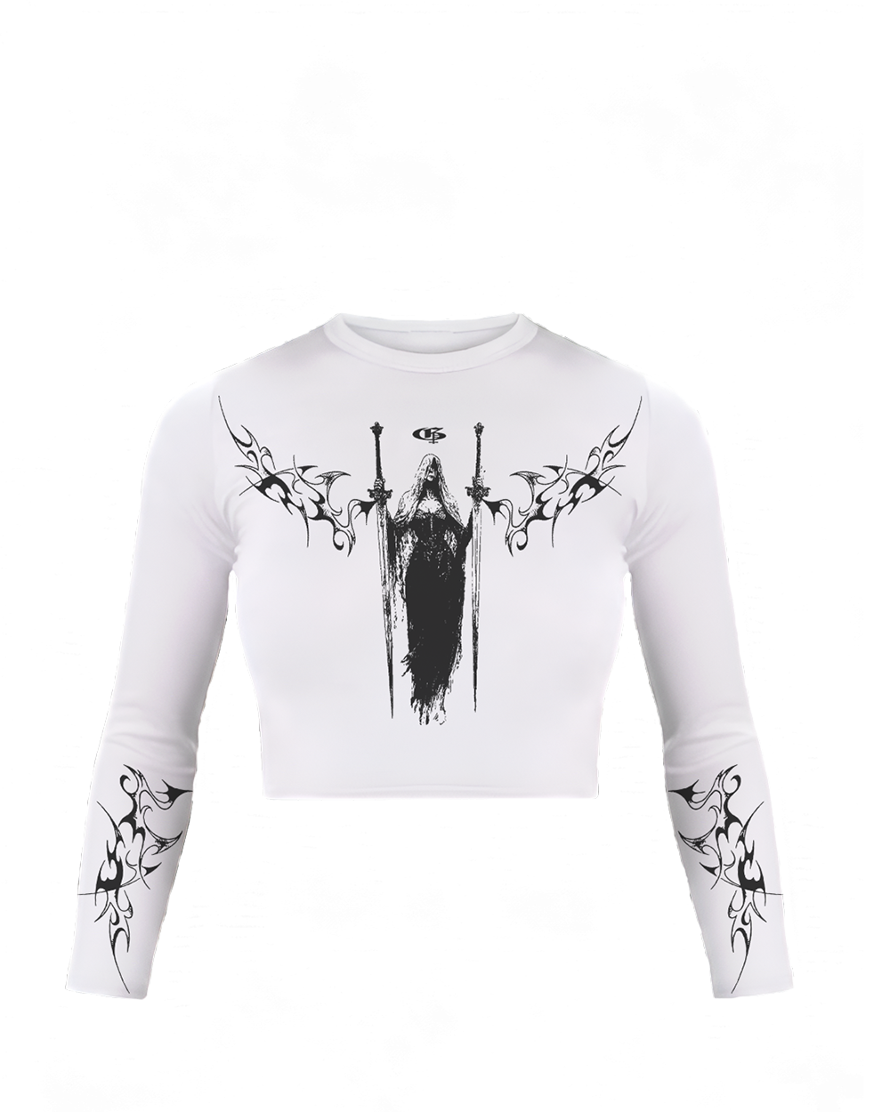 Vespera White Long Sleeve Baby Tee