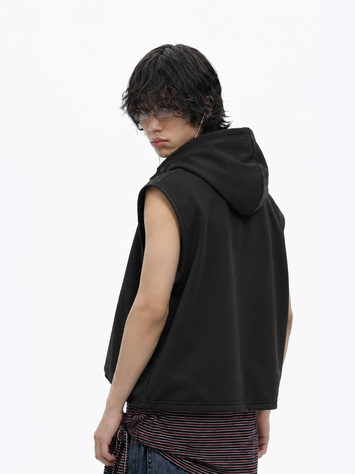 Widow Black Sleeveless Hoodie
