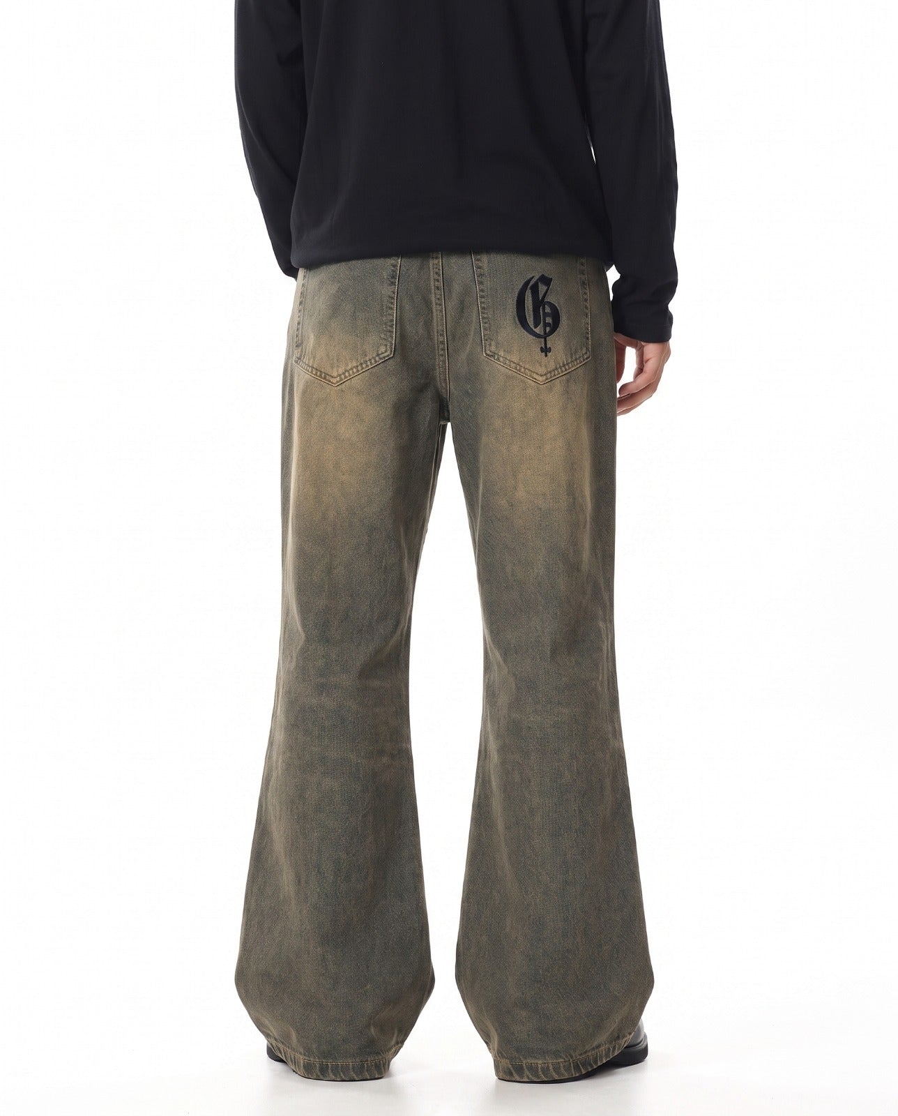 Erode Yellow Washed Bootcut Jeans
