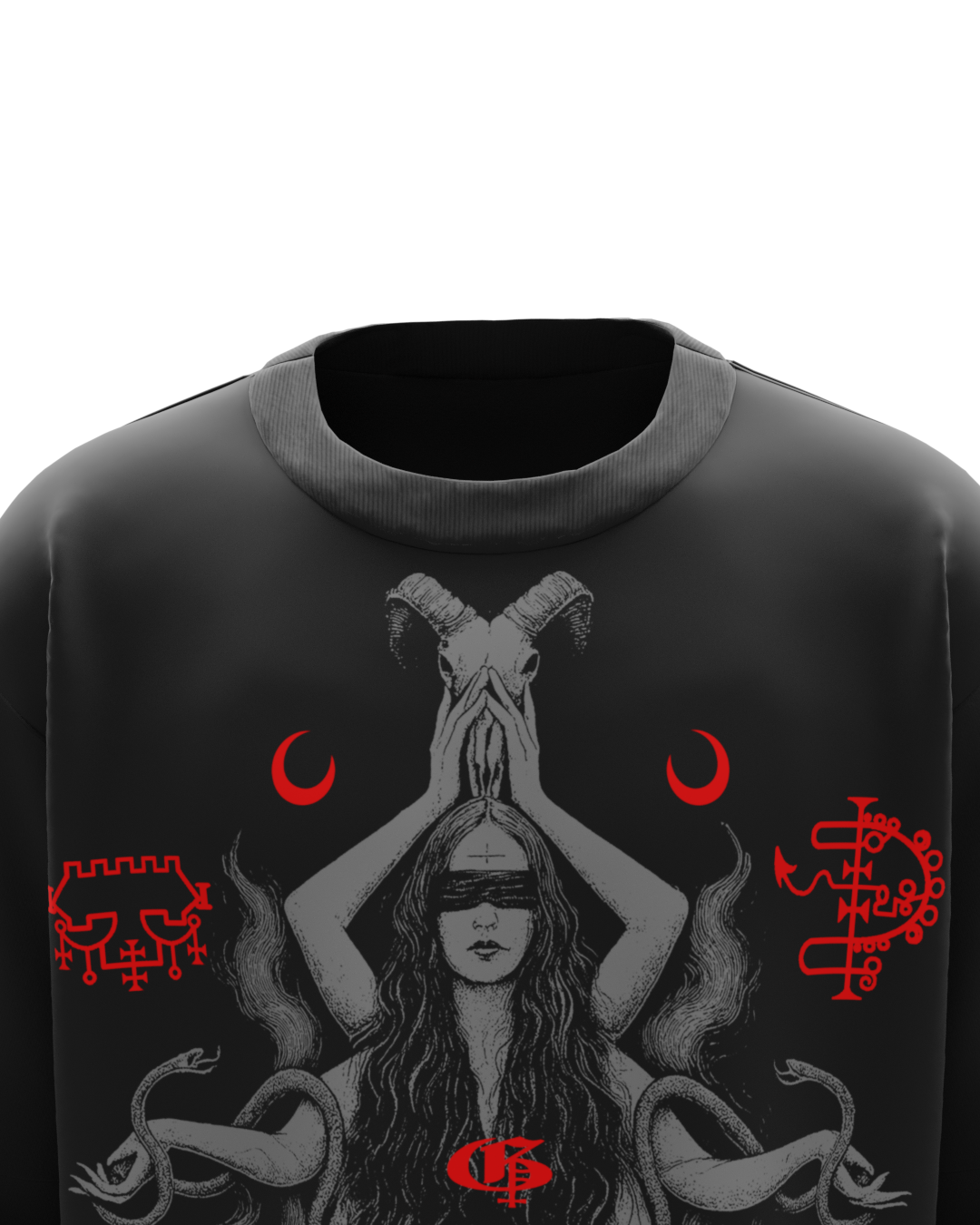 Raktosh Black Boxy Oversized Tshirt