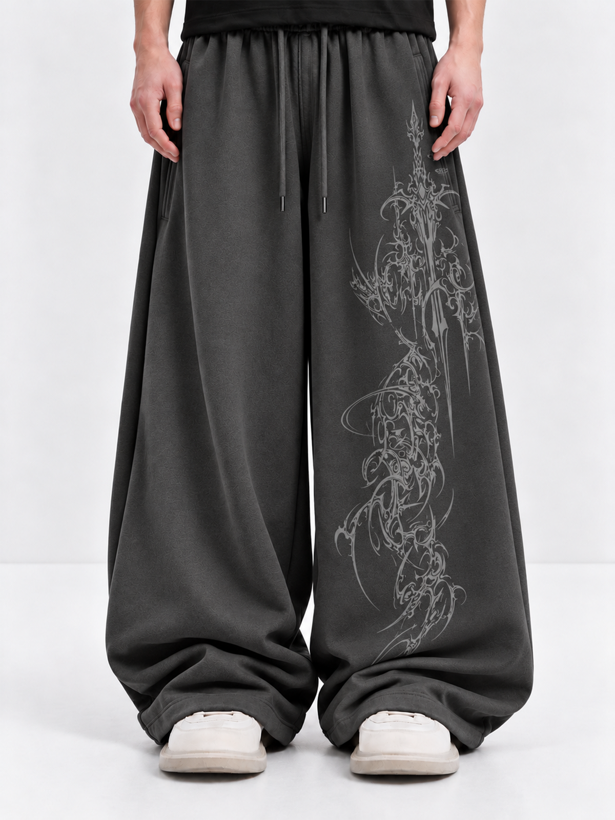 arch-dark-grey-unisex-straight-fit-baggy-pants-genrage-2