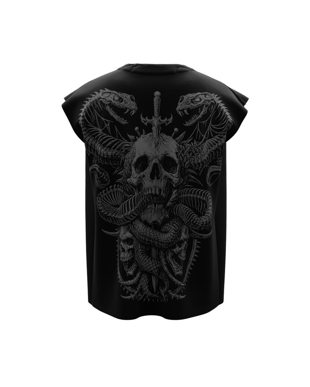 Slither Black Boxy Unisex Vest
