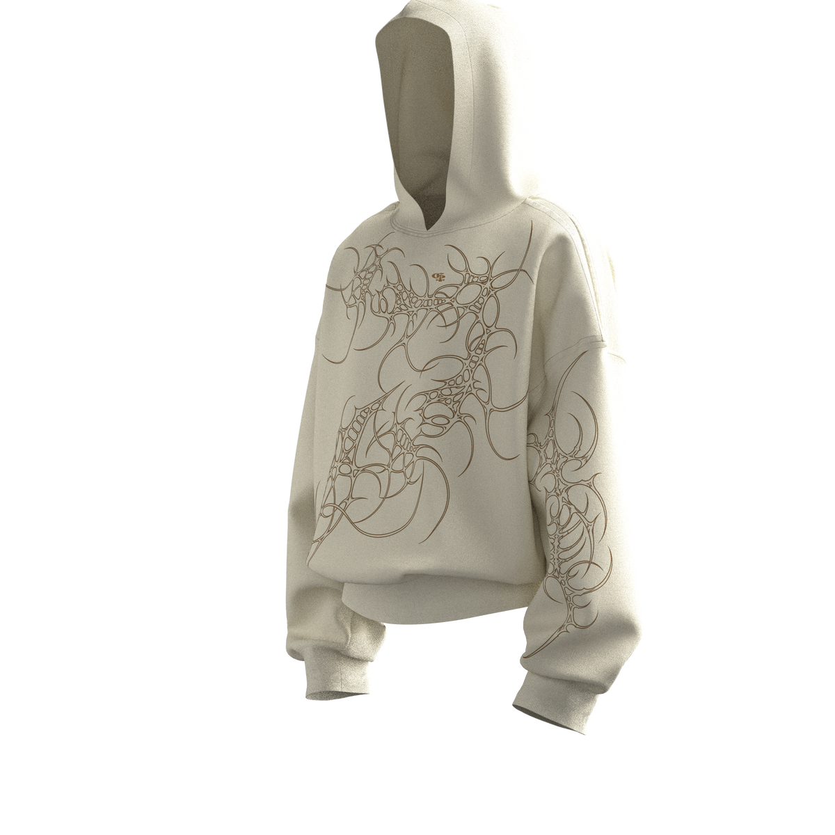 Mutant Beige Boxy Hoodie