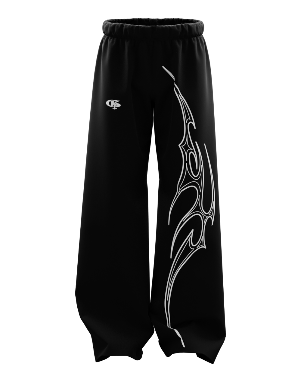 Black Iconis Unisex Straight Fit Baggy Pants