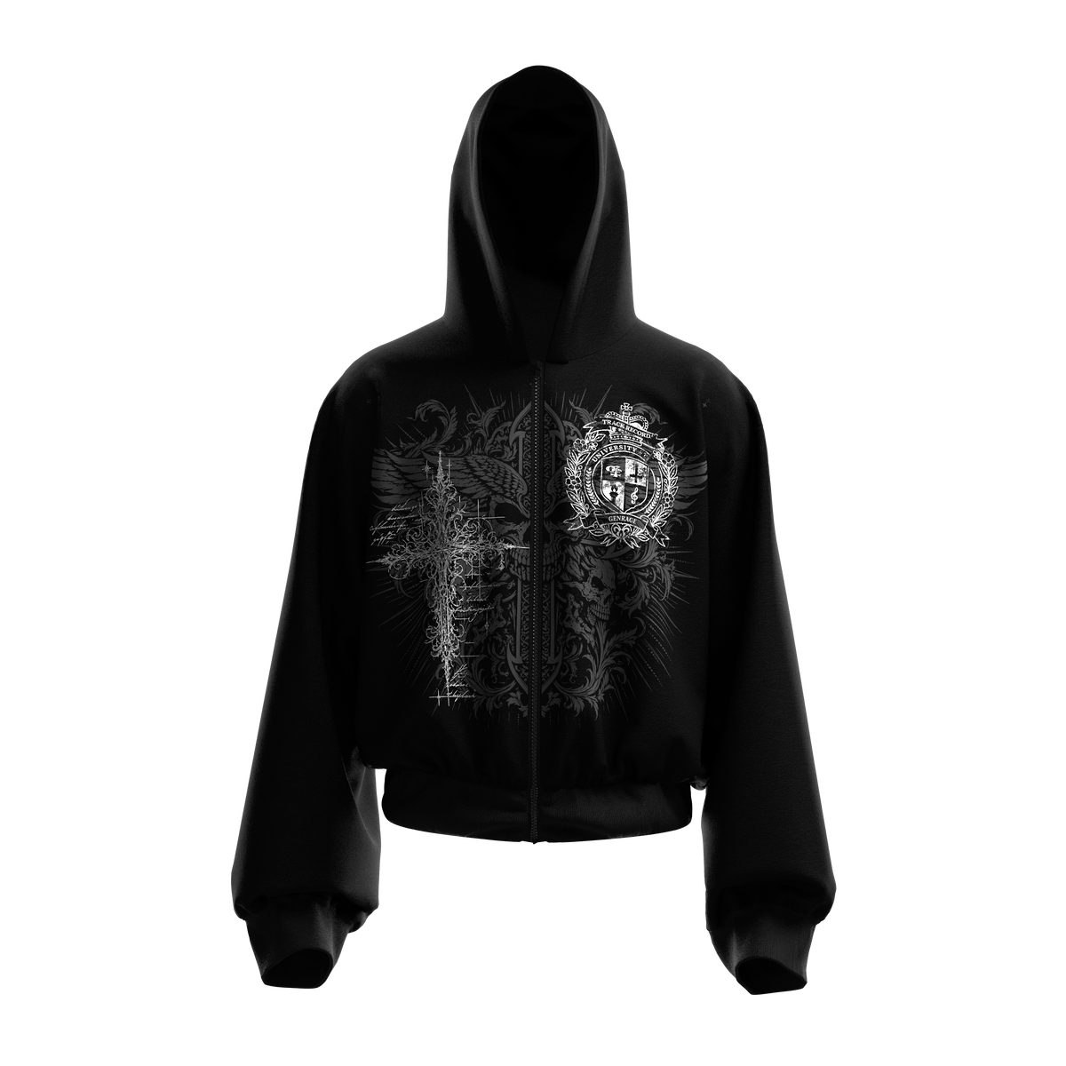 Thesis Black Zipper Hoodie