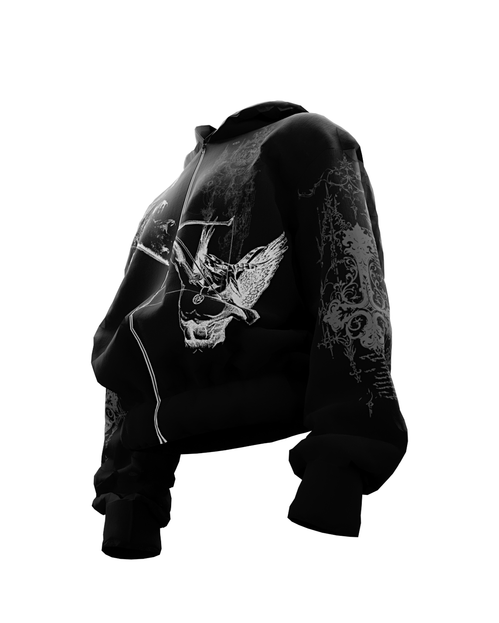 Perish Black Unisex Zipper Hoodie