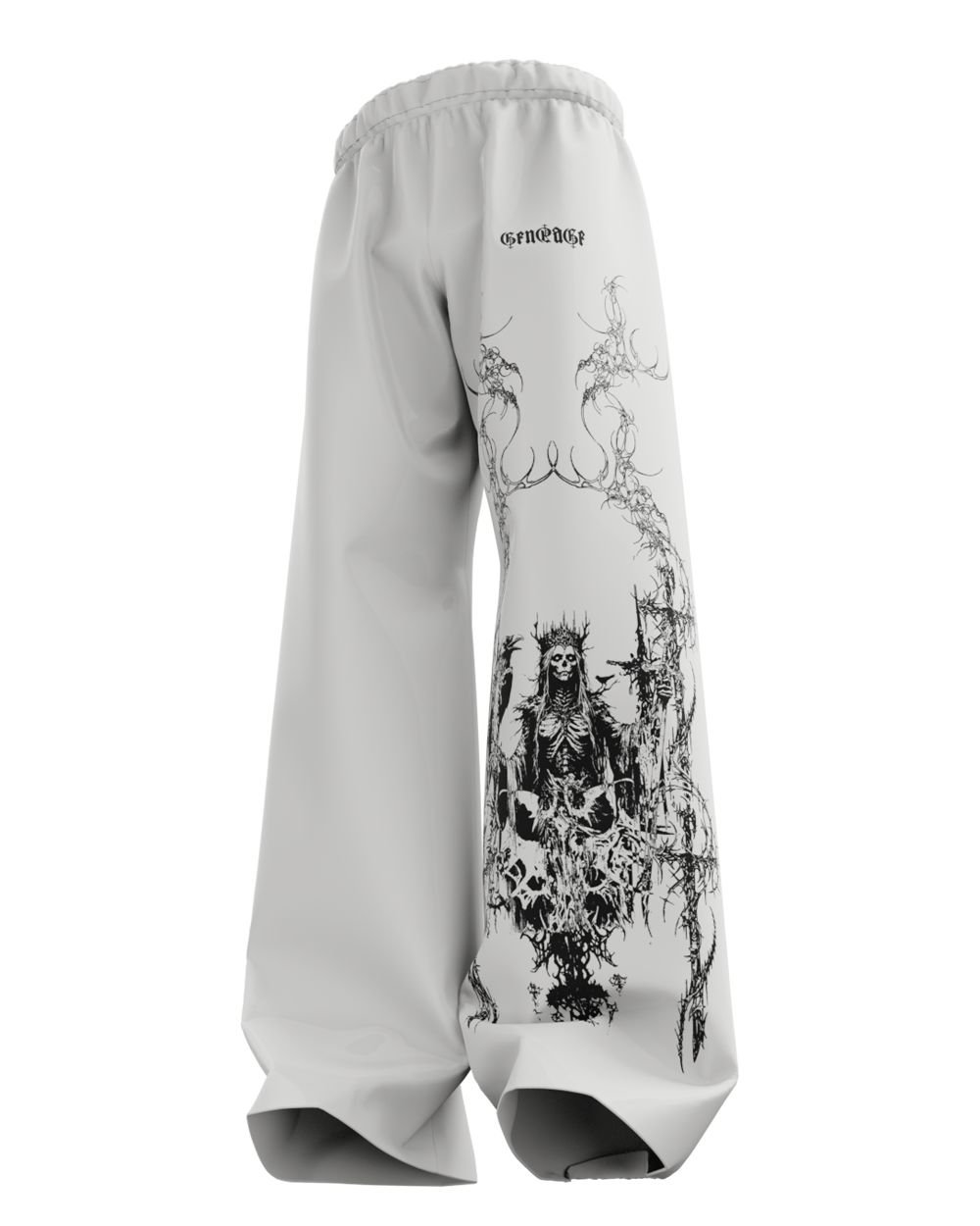 Grim OffWhite Unisex Straight Fit Baggy Pants