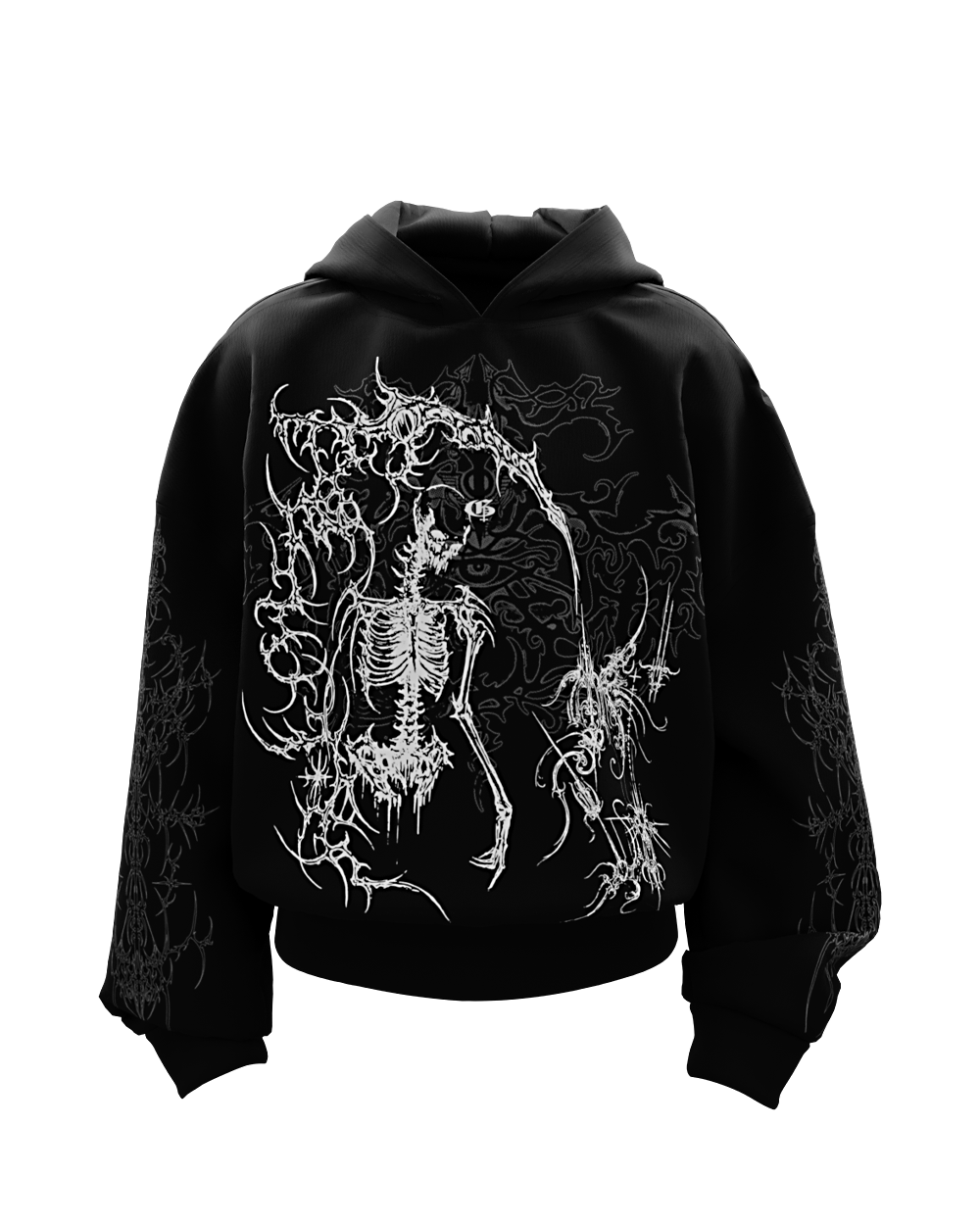 Dread Black Boxy Oversized Hoodie
