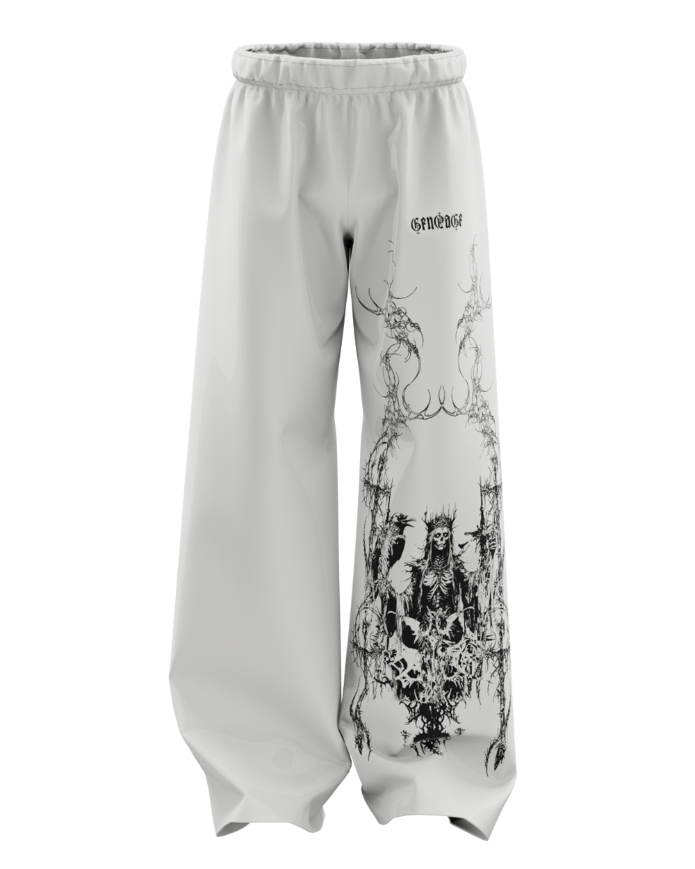 Grim OffWhite Unisex Straight Fit Baggy Pants