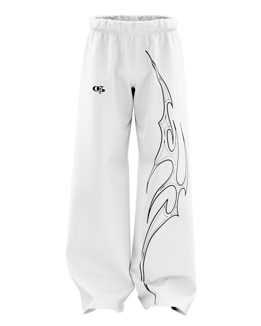Iconis White Unisex Straight Fit Baggy Pants