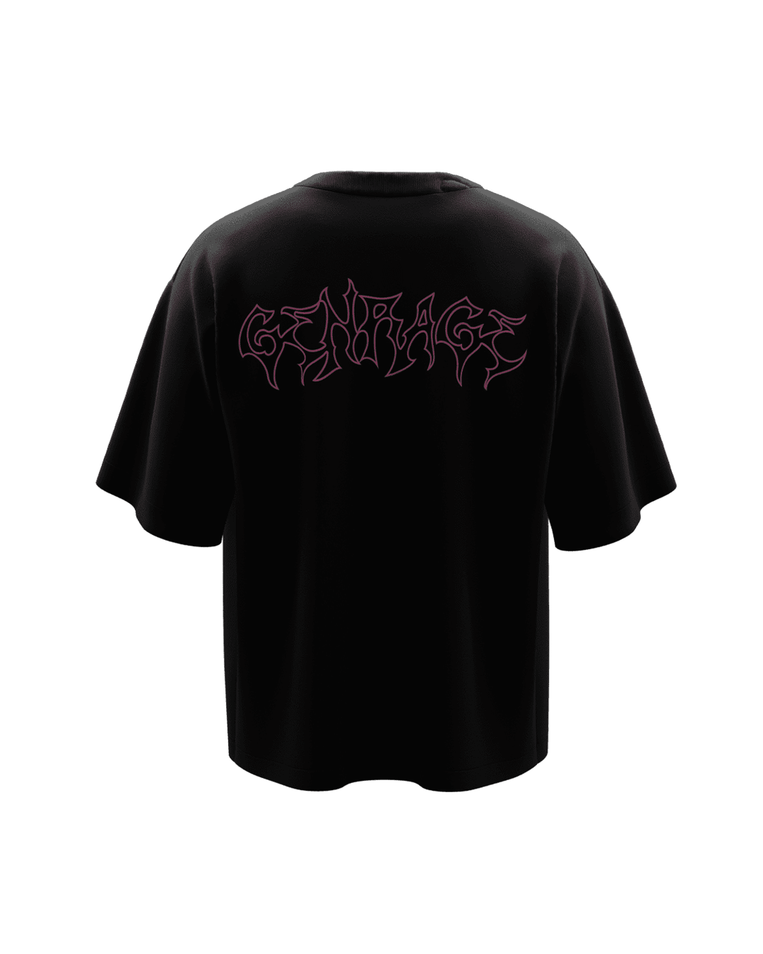 Grunge Magenta Unisex Black Oversized Tshirt