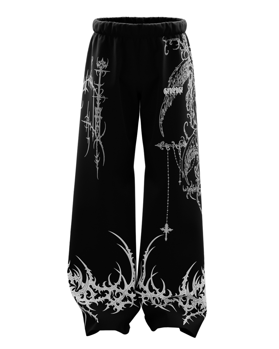 パンツ goar stapped baggy oil pants havok-black-baggy-pants-