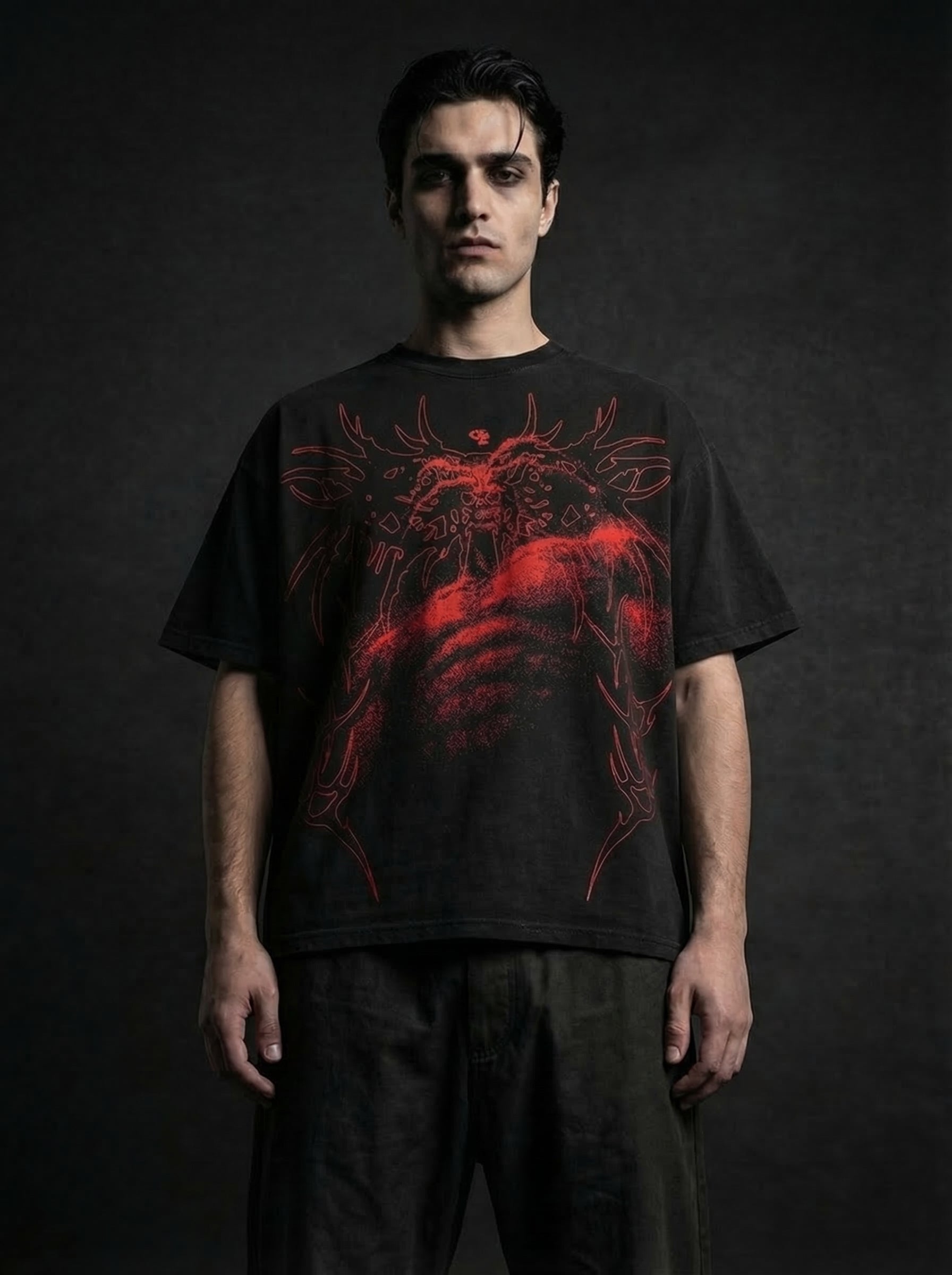 Mahoraga Black Boxy Oversized Tshirt