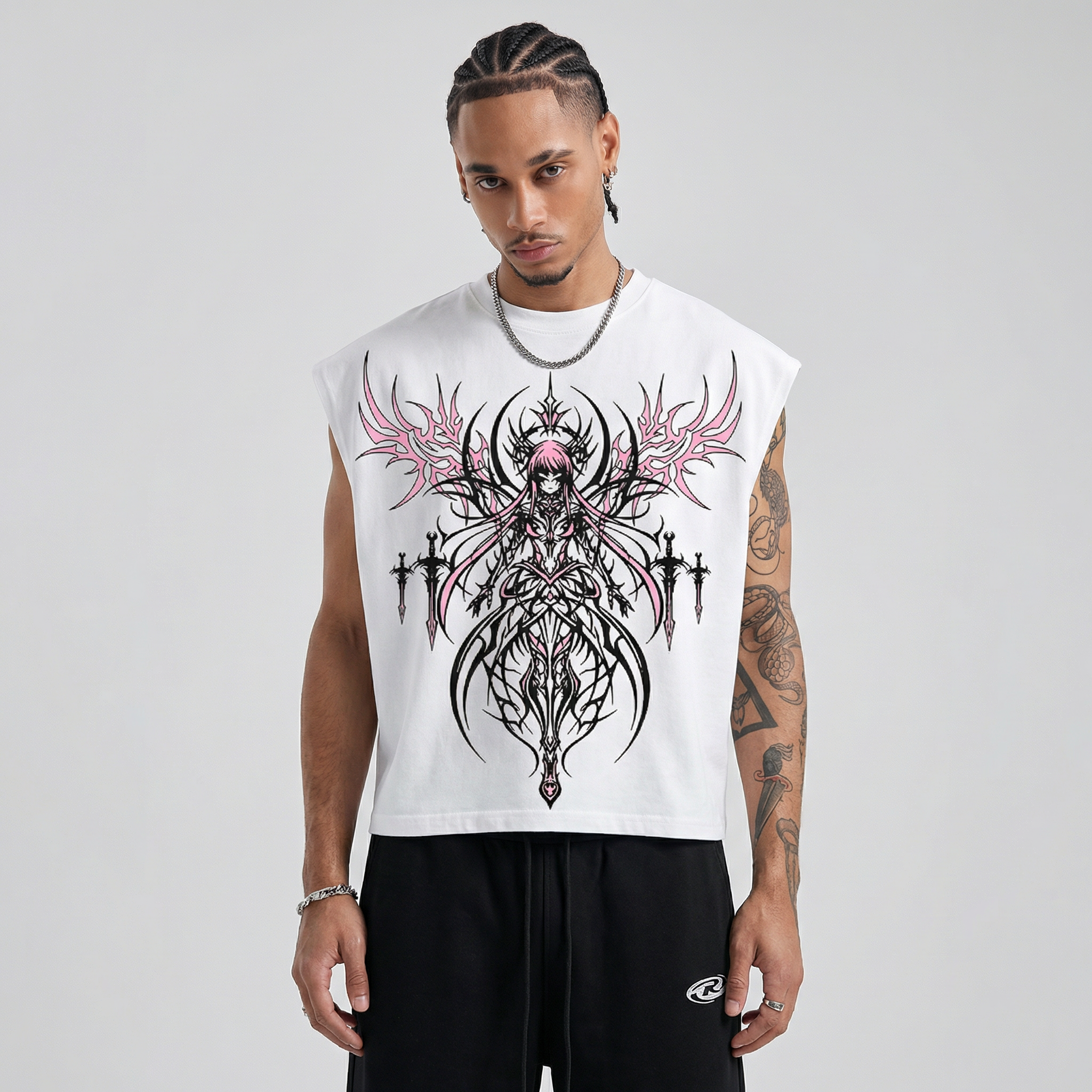 Kayla Unisex White Boxy Vest