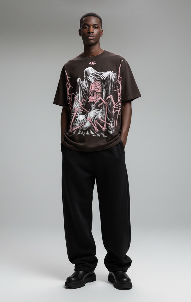 Fang Brown Boxy Oversized Tshirt