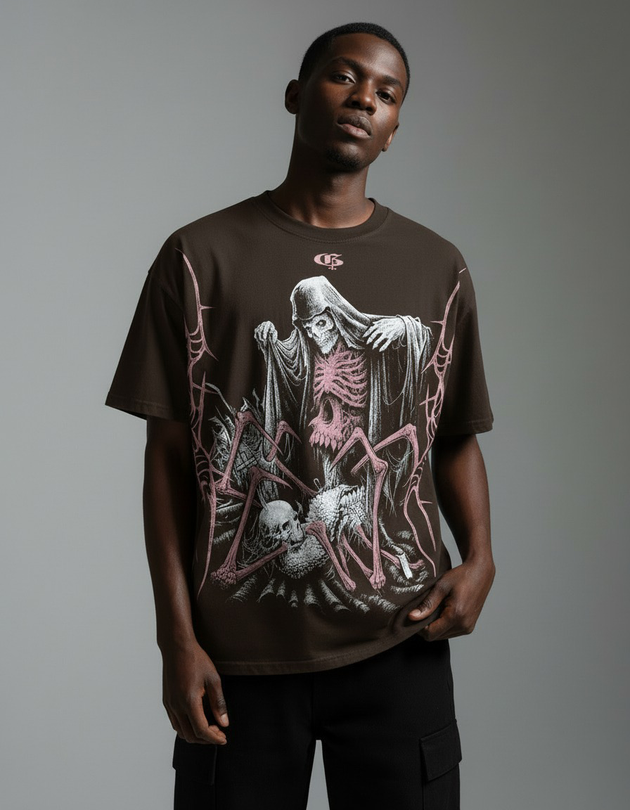Fang Brown Boxy Oversized Tshirt