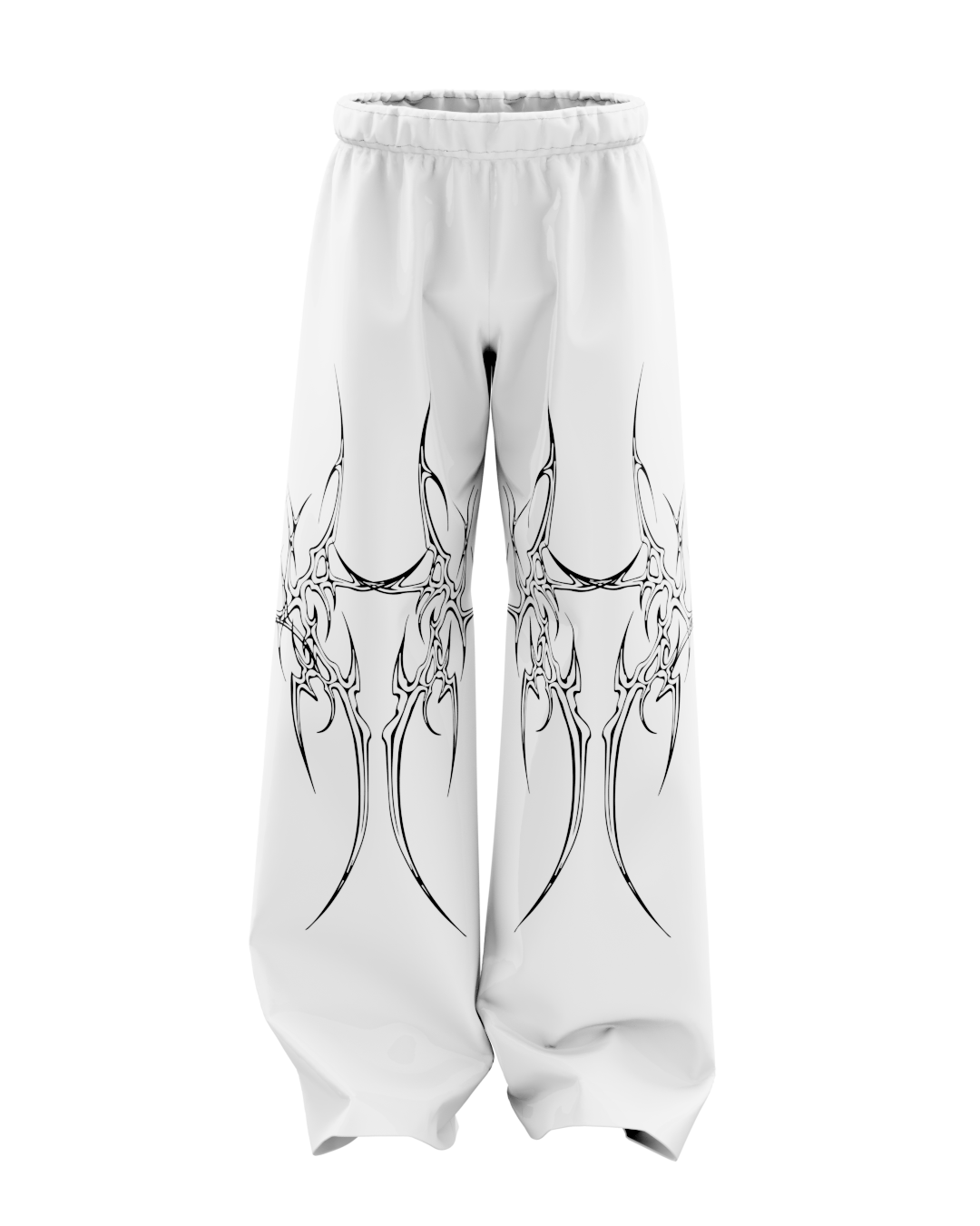 White Mutation Unisex Straight Fit Baggy Pants