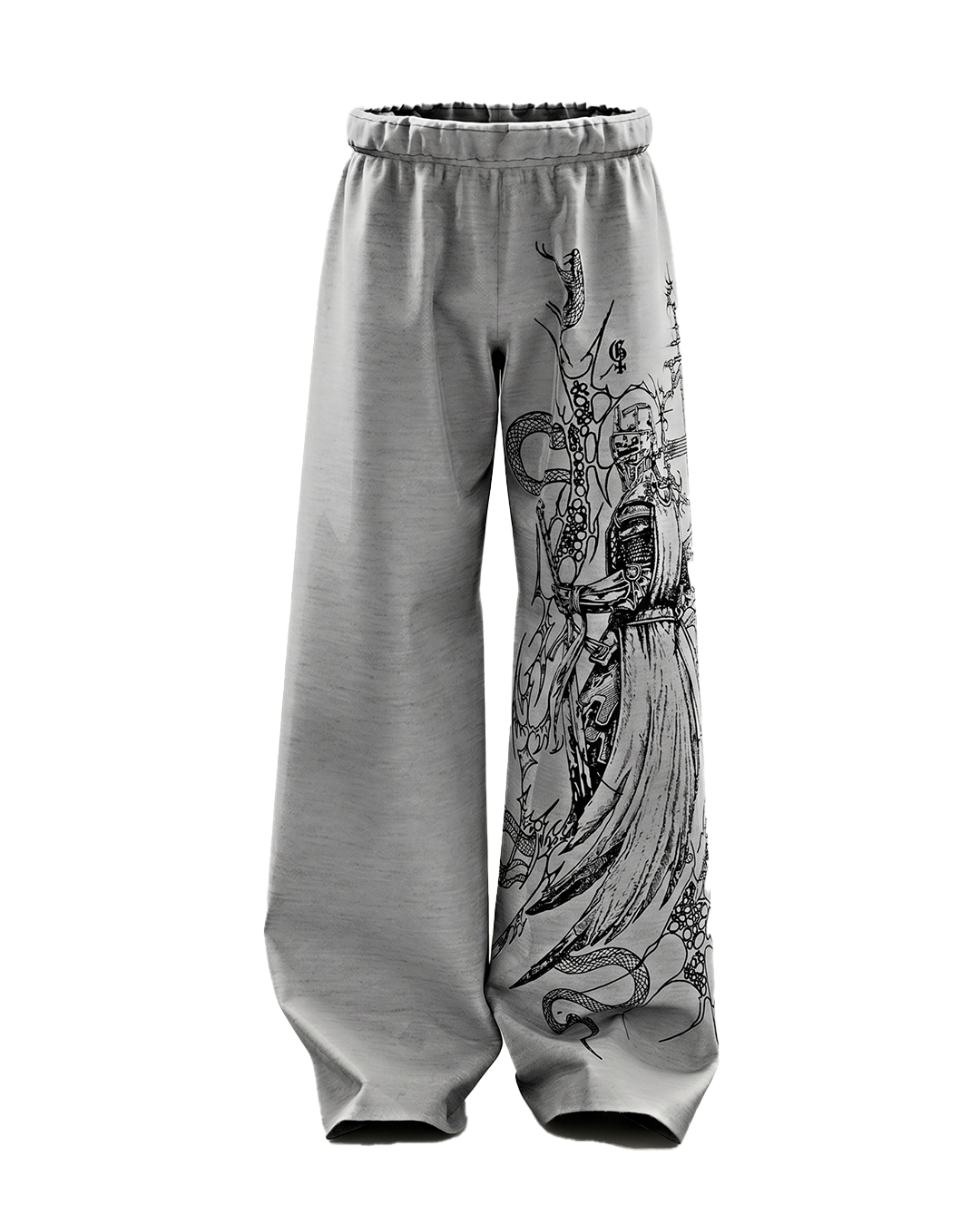 Pain Grey Unisex Straight Fit Baggy Pants