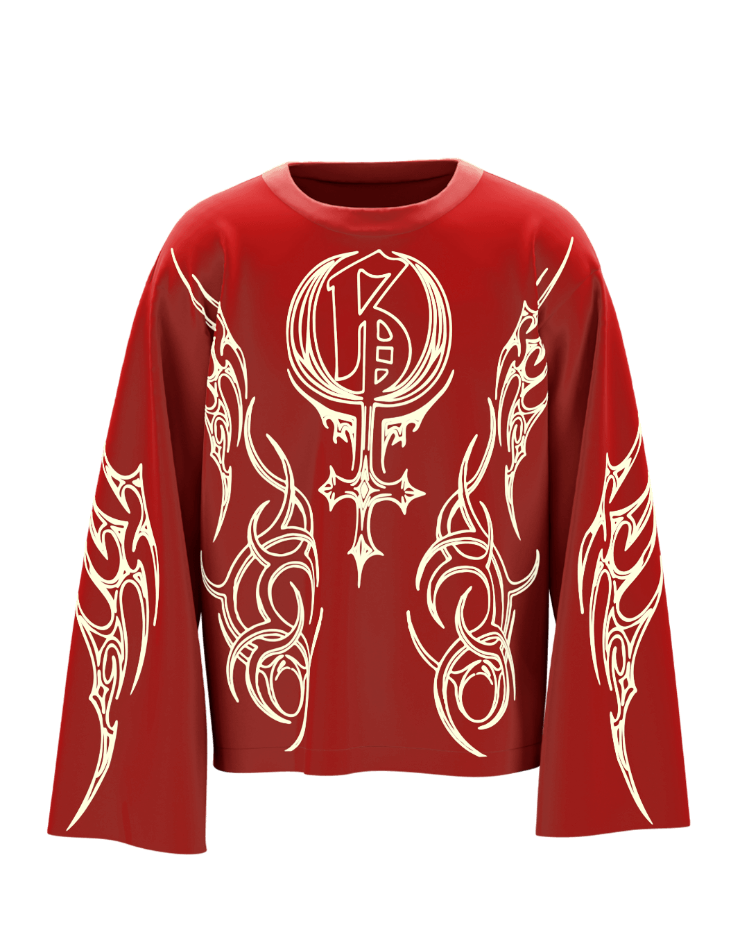 Shakti Boxy Red Full Sleeves Tshirt - GENRAGE