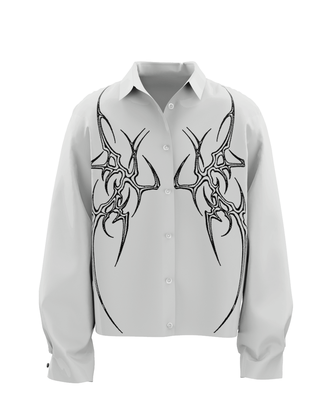 Cyber Boxy White Oversized Shirt - GENRAGE