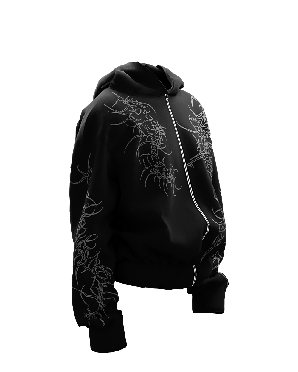 Reaven Black Unisex Zipper Hoodie [PRE-ORDER]