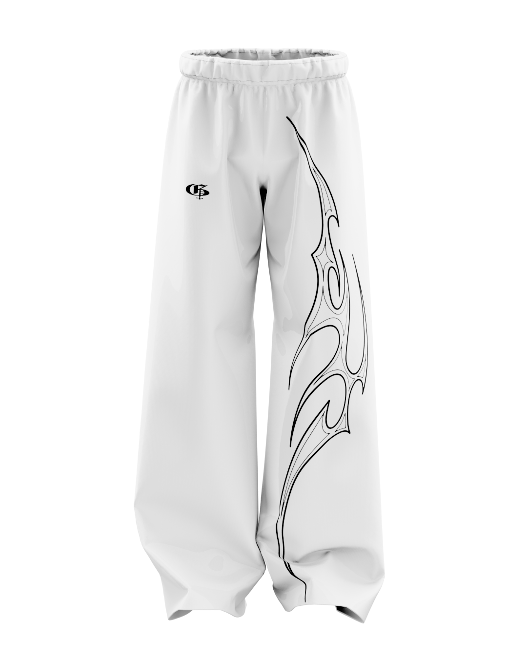 Iconis White Unisex Straight Fit Baggy Pants