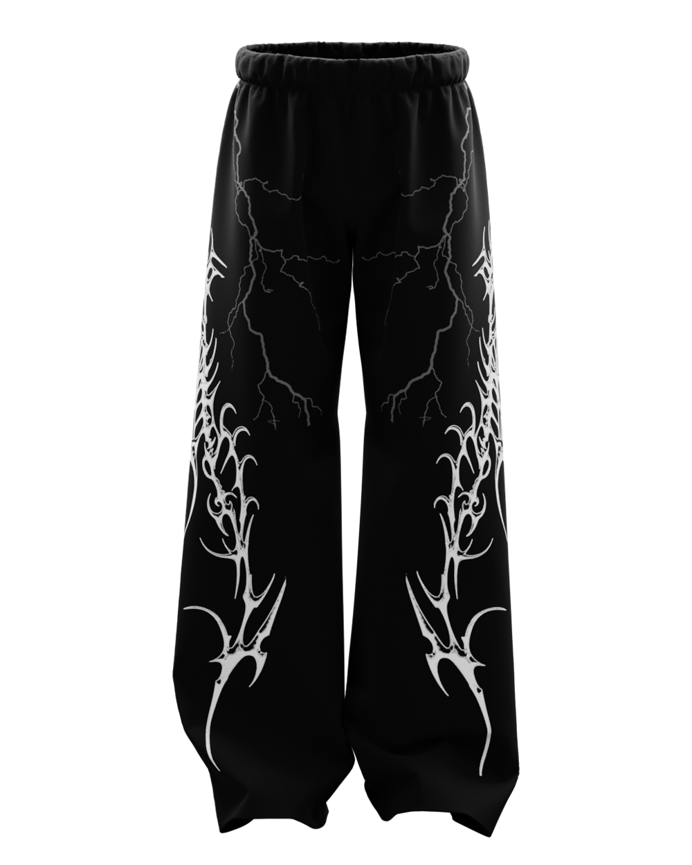 Typhoon Black Unisex Straight Fit Baggy Pants