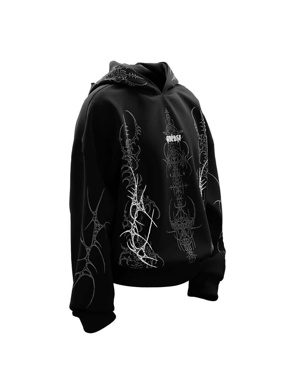 Arcane Black Boxy Oversized Hoodie