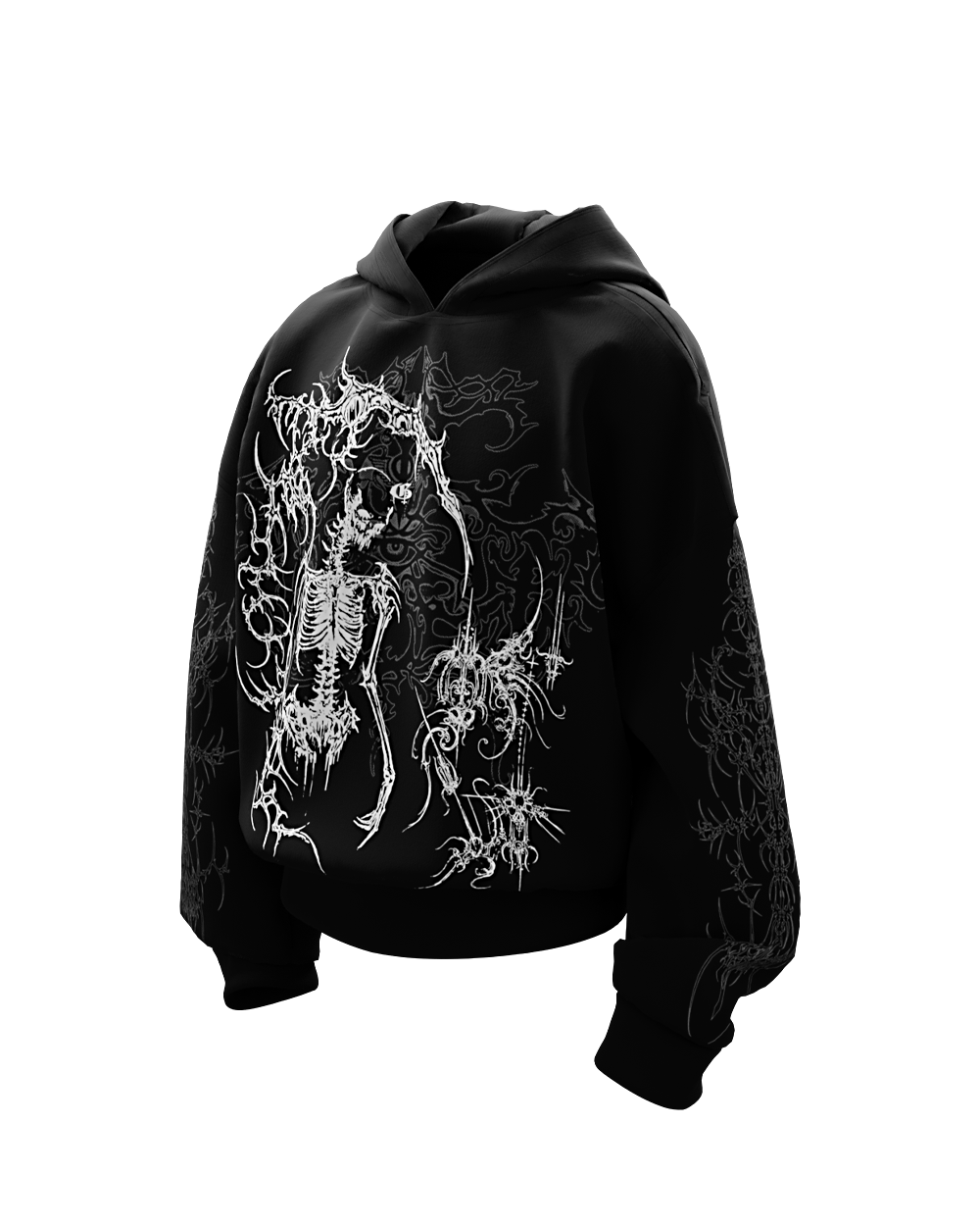 Dread Black Boxy Oversized Hoodie