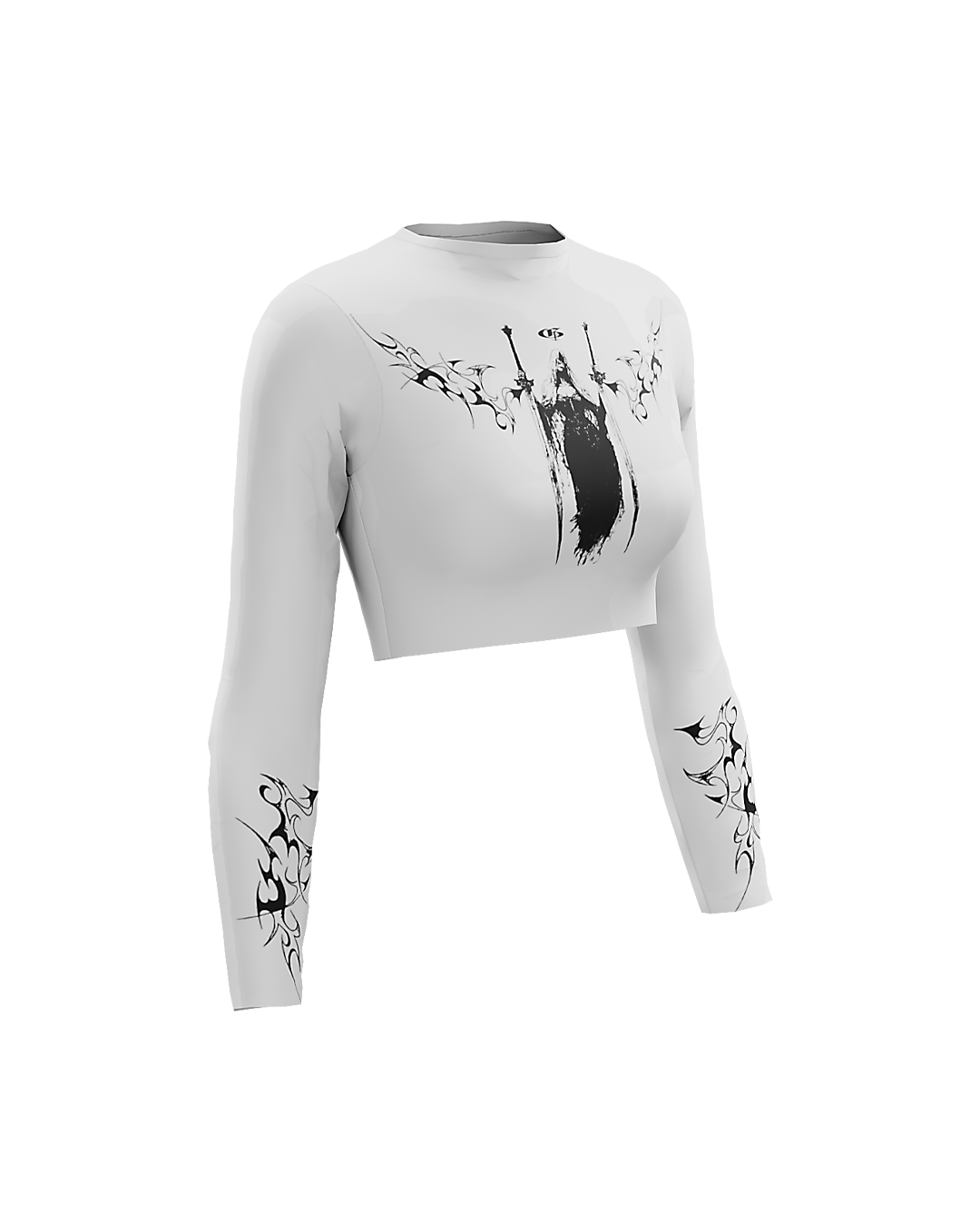 Vespera White Long Sleeve Baby Tee