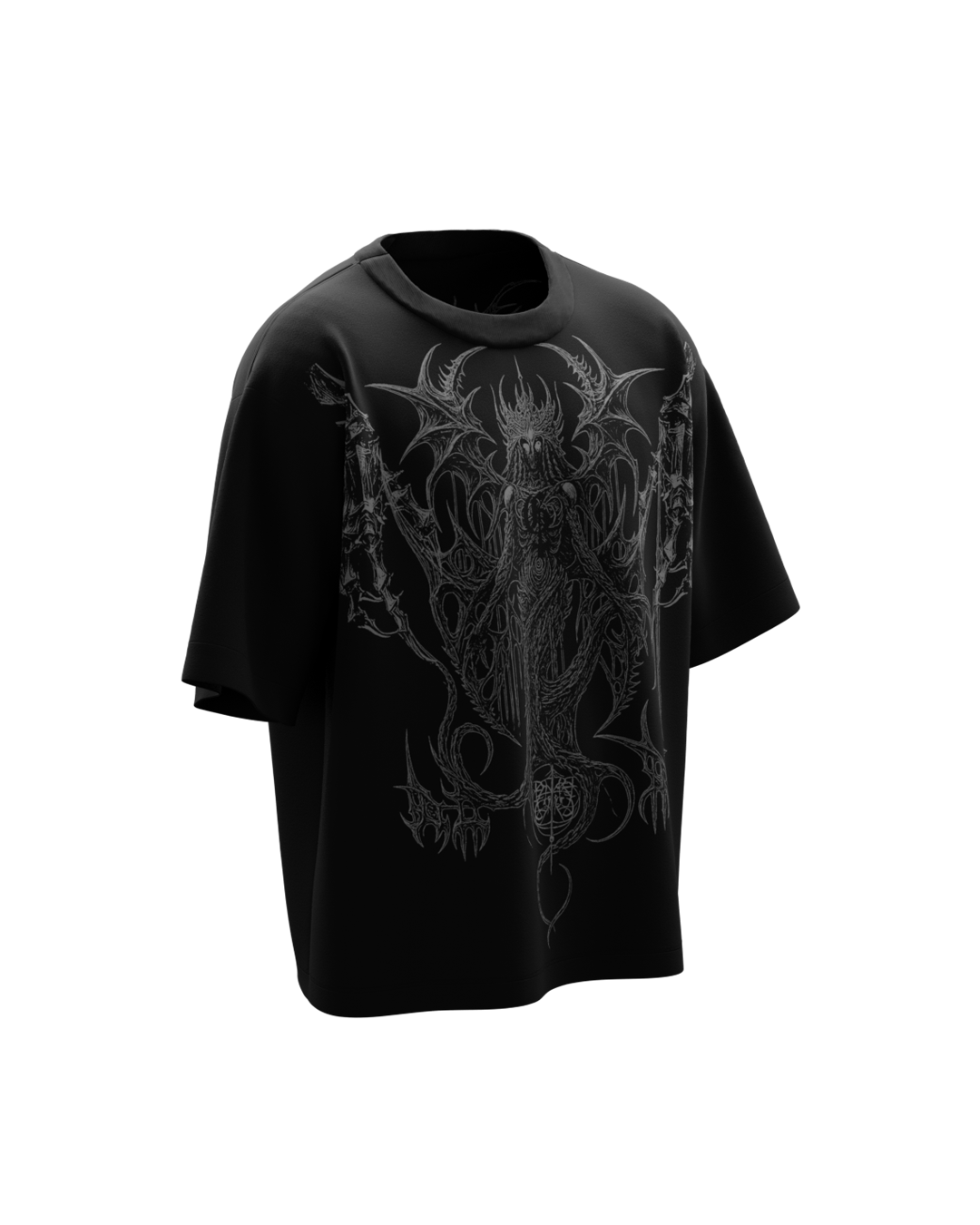 Crimson Black Boxy Oversized Tshirt