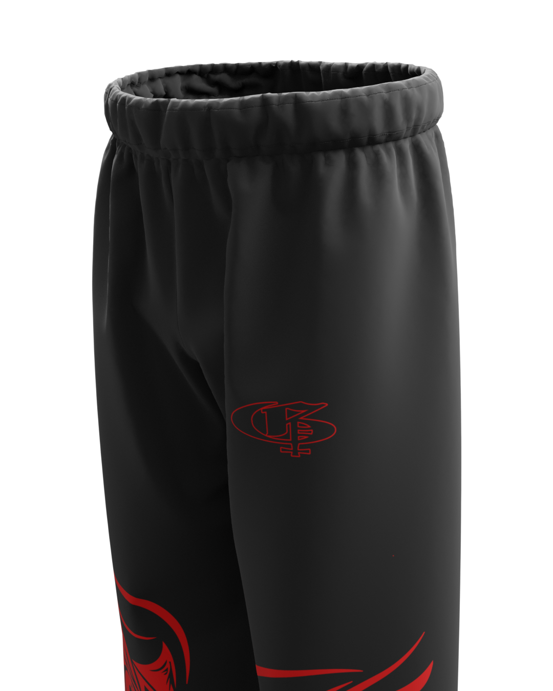Red Shiro Unisex Straight Fit Baggy Pants
