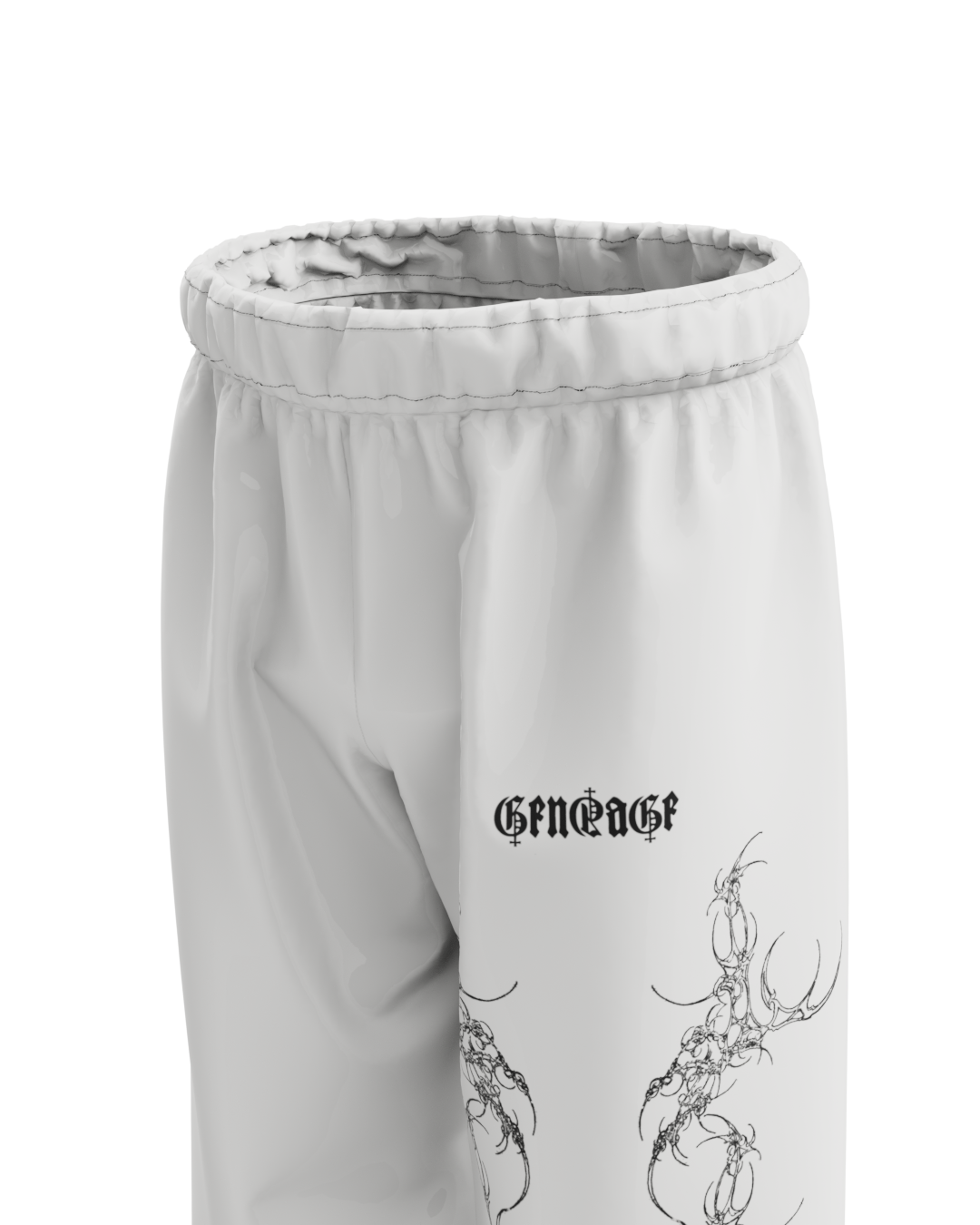 Grim OffWhite Unisex Straight Fit Baggy Pants