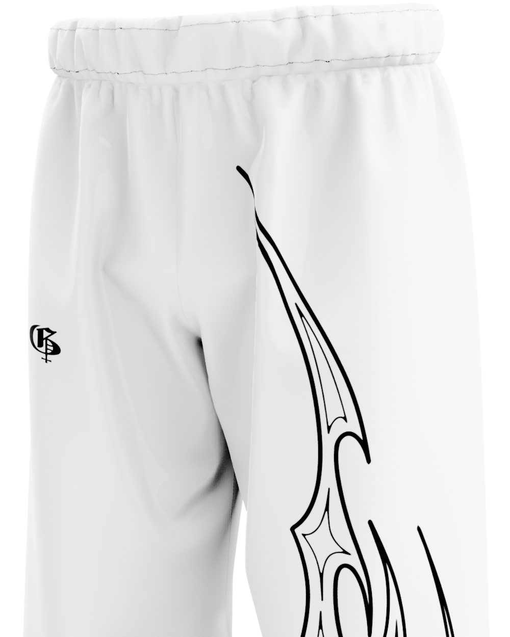 Iconis White Unisex Straight Fit Baggy Pants