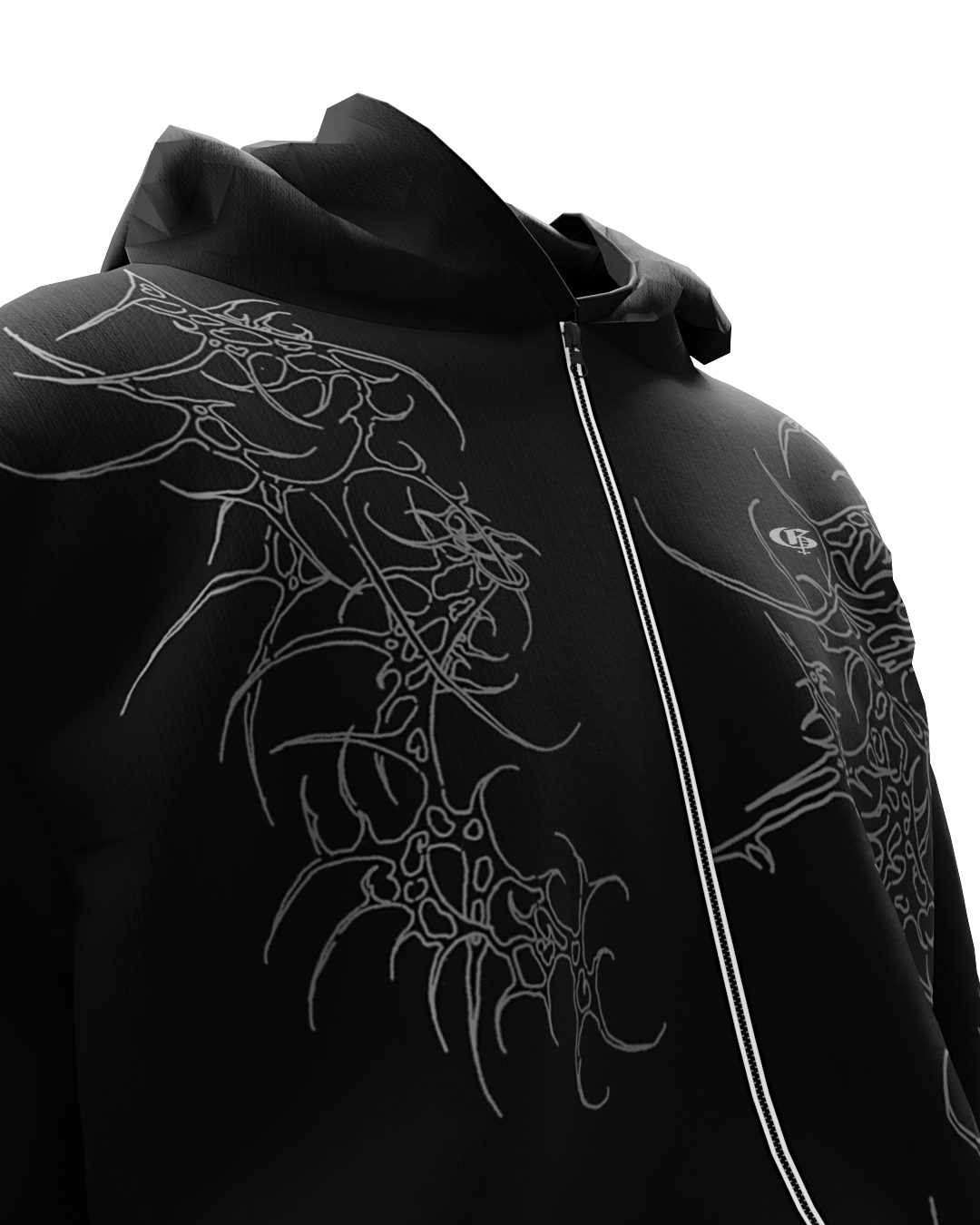 Reaven Black Unisex Zipper Hoodie [PRE-ORDER]