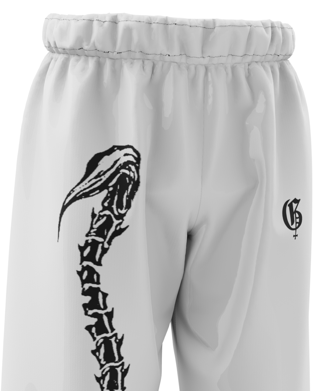White Skullpion Unisex Straight Fit Baggy Pants